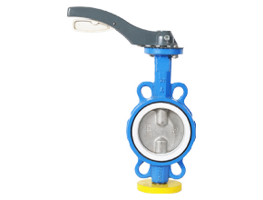 Wafer type butterfly valve double stem
